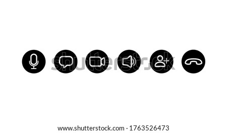 Set of icons for video conferencing, instant messengers. Vector illustration