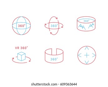 Set of icons of virtual reality equipment. Glasses and virtual reality gadgets that allow you to see the virtual space.