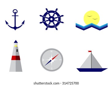 A set of icons for voyage