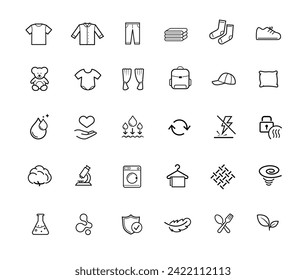 Set of icons for washing. Vector illustration on white background. Can be use for your design, packaging, presentation. EPS10.	