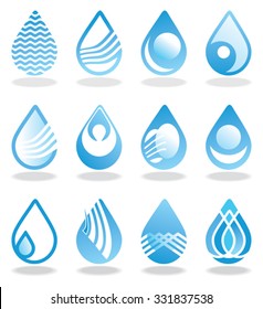 Set of icons - water drops.