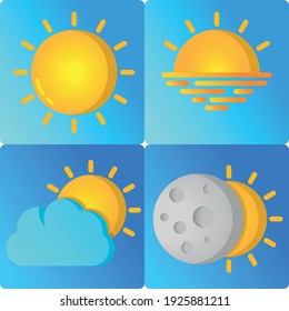 conjunto de iconos para la aplicación meteorológica 