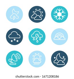 set of icons weather, block and flat style icon vector illustration design