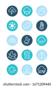 set of icons weather, block and flat style icon vector illustration design