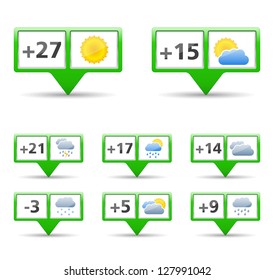 Set of icons for weather forecast, vector eps10 illustration