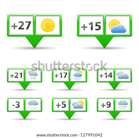 Set of icons for weather forecast, vector eps10 illustration