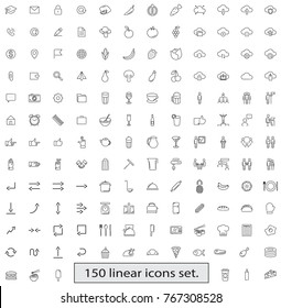Set of icons for web design. Topic: kitchen, cafe, business, mail,
