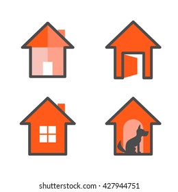 A set of icons for the Web in the form of home
