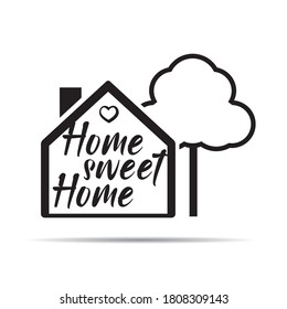 Establezca iconos para los logotipos web y de HOME SWEET HOME. Icono de contorno del vector.