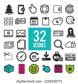 Set of icons for Web and Mobile on white background.
