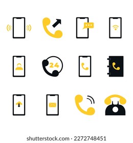set of icons for web. phone icons. call icon