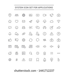 Set of icons for web services and applications.