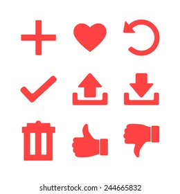 Set of Icons for Web Site, Vector Illustration