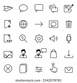 set of icons for web with transparant background