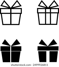  set of icons for web vector gift boxes icon set