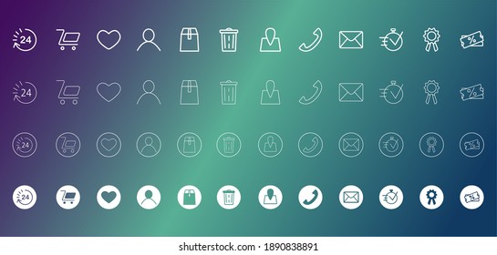 Set of icons for website.