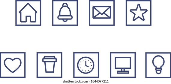 conjunto de iconos para el diseño del sitio web.