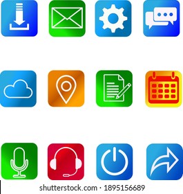 
conjunto de iconos para aplicaciones web y móviles