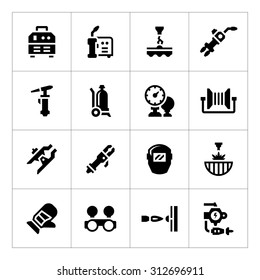 Set icons of welding isolated on white. Vector illustration