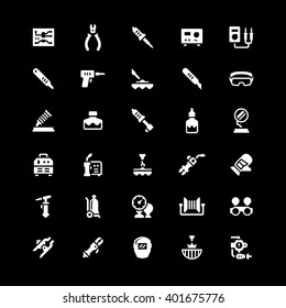 Set icons of welding and soldering