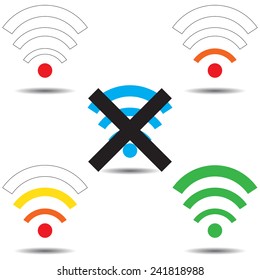 Set with icons Wi fi (from good to bad network)