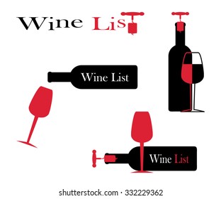 Set of icons for wine, wineries, restaurants and wine shops