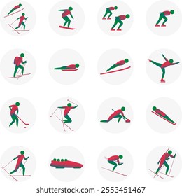 Set of icons. Winter set of icons. 