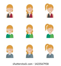 Set of icons of women. Avatars of women. Vector