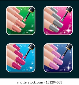 Set icons women's manicure  vector  gradient  transparency  EPS10 