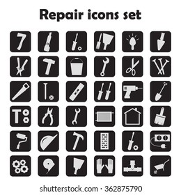 Set of icons of work tools. Repair vector illustration.