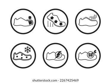 Set of icons for working shoes