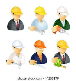 Set of icons with workpeople