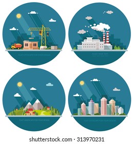 Set of icons for your design. Flat style vector illustration.