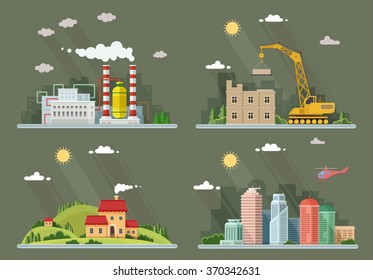 Set of icons for your design. Flat style vector illustration.