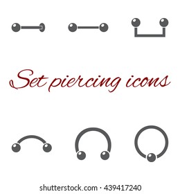 Set of icons for your piercing site , studio , logo or flyers