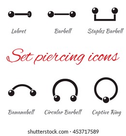 Set of icons for your piercing site , studio , logo or flyers