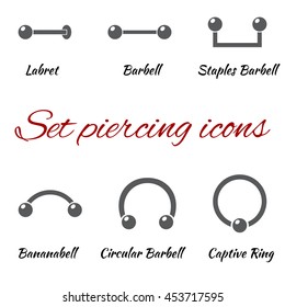 Set Of Icons For Your Piercing Site , Studio , Logo Or Flyers