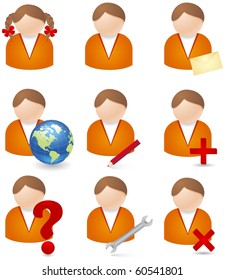 Set of icons-avatars in the form of people without the person for the Internet