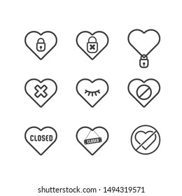 Set of icons-closed like (heart).