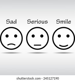Set icon,smile,sad,serious