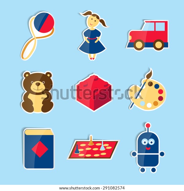 Set of icons-stickers\
for toys store