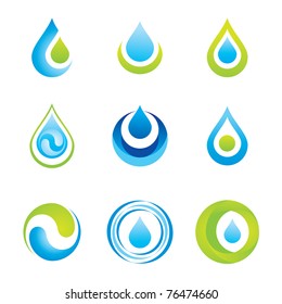 Set of icons/symbols - water and ecology