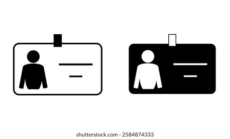 Set of ID badges with clothespins, collection of Id card icon, driver's license identification icon, employee clerk card, identification card, staff identification card symbol, design for website