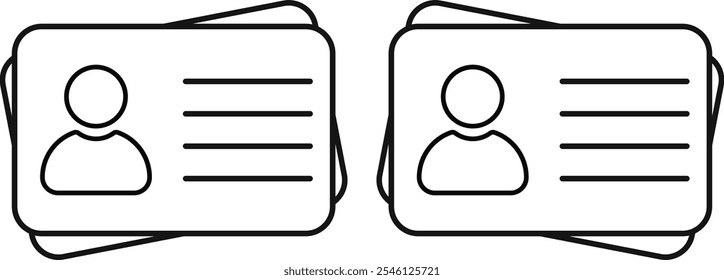 Ícone Conjunto de Cartões de Identidade. Ícone de licença definido. Cartão de identificação. Símbolo do Crachá de ID.