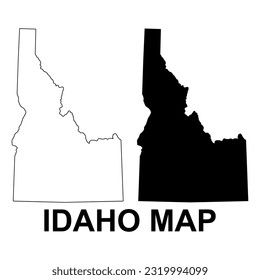 Set of Idaho map, united states of america. Flat concept icon vector illustration .