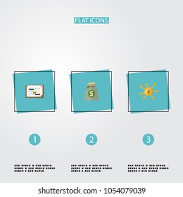 Set of idea icons flat style symbols with profit, planning, crowdfunding and other icons for your web mobile app logo design.