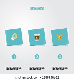 Set of idea icons flat style symbols with crowdfunding, coffee, sponsor and other icons for your web mobile app logo design.