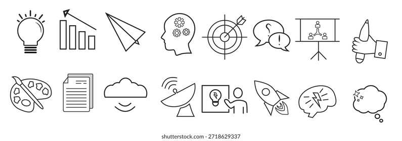 Conjunto de ícones de ideia ilustração vetorial