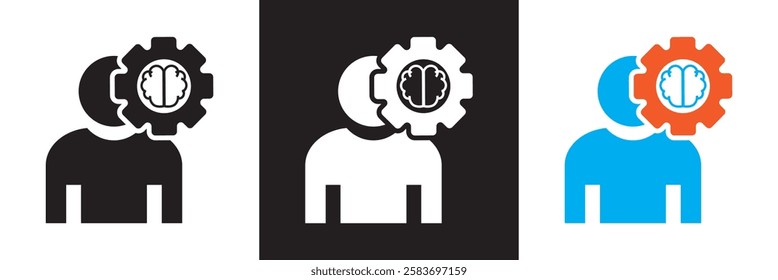 Set of idea related icons. Editable stroke. isolated on white and black background. vector illustration. EPS 10