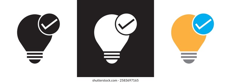 Set of idea related icons. Editable stroke. isolated on white and black background. vector illustration. EPS 10
